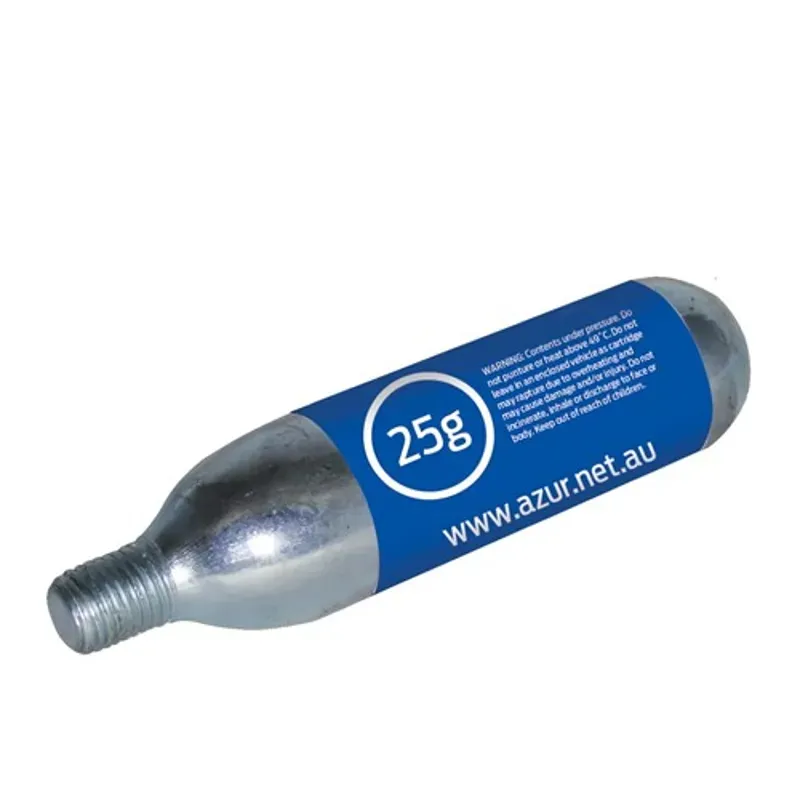 Azur CO2 25g Air Cartridge in Silver