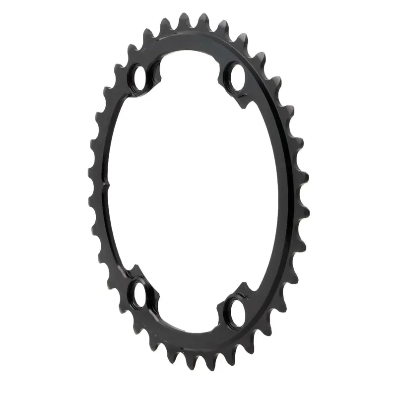 Absolute Black Round 4x110BCD Shimano Asym 34T Chainring in Black