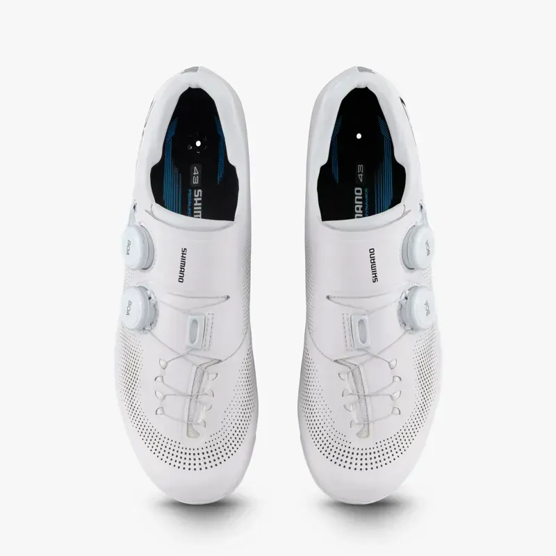 Shimano SH-RC703 Race-Ready Performance Wide Road Shoes in White-5