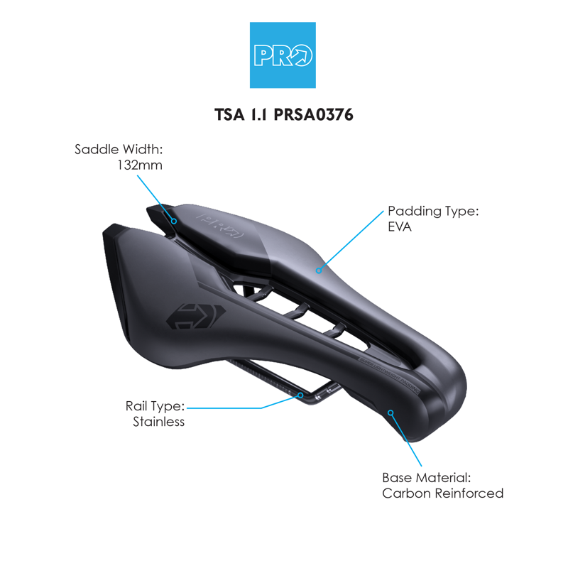 Pro TSA 1.1 132mm Saddle in Black-1