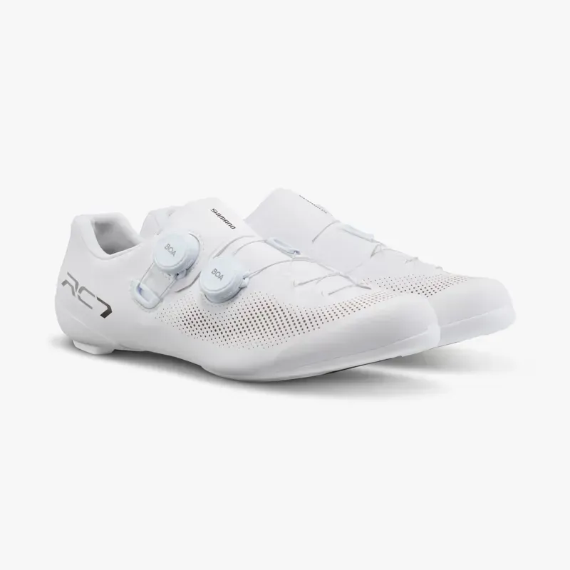 Shimano SH-RC703 Race-Ready Performance Wide Road Shoes in White-1